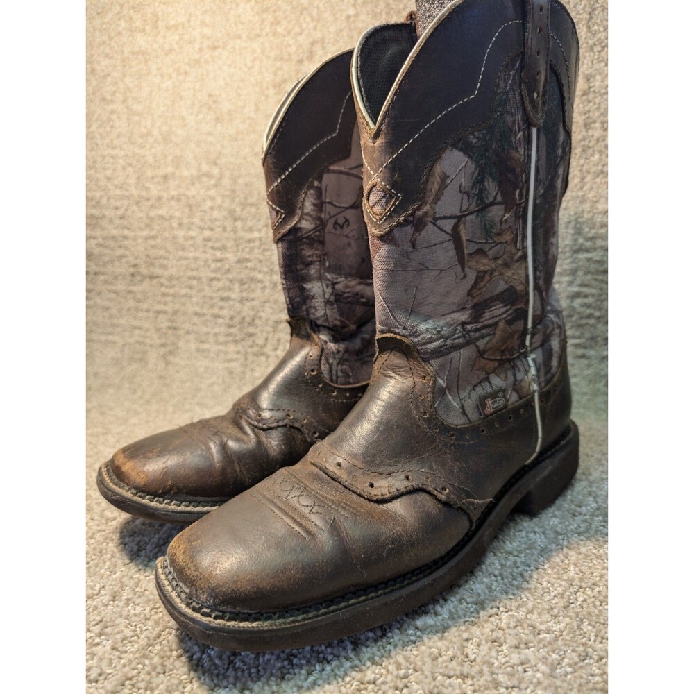 Justin Gypsy Boots Womens 10B Cowgirl Camouflage Brown L9609 - Picture 2 of 15